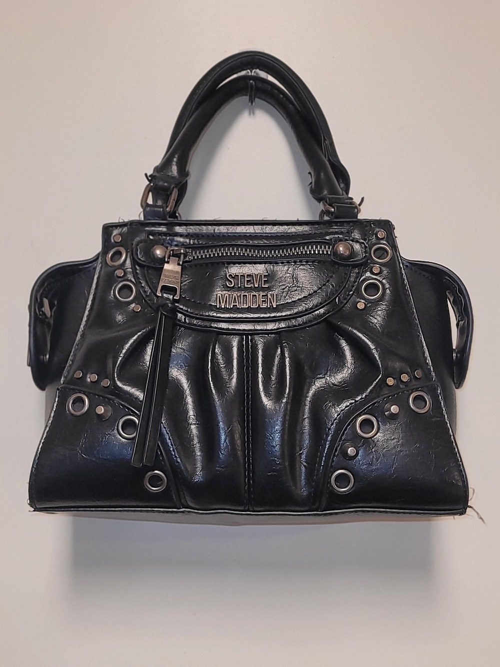 Steve Madden Brhen Black Crossbody Satchel